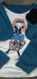 Blue Long Sleeved Shirt| Person And Flower